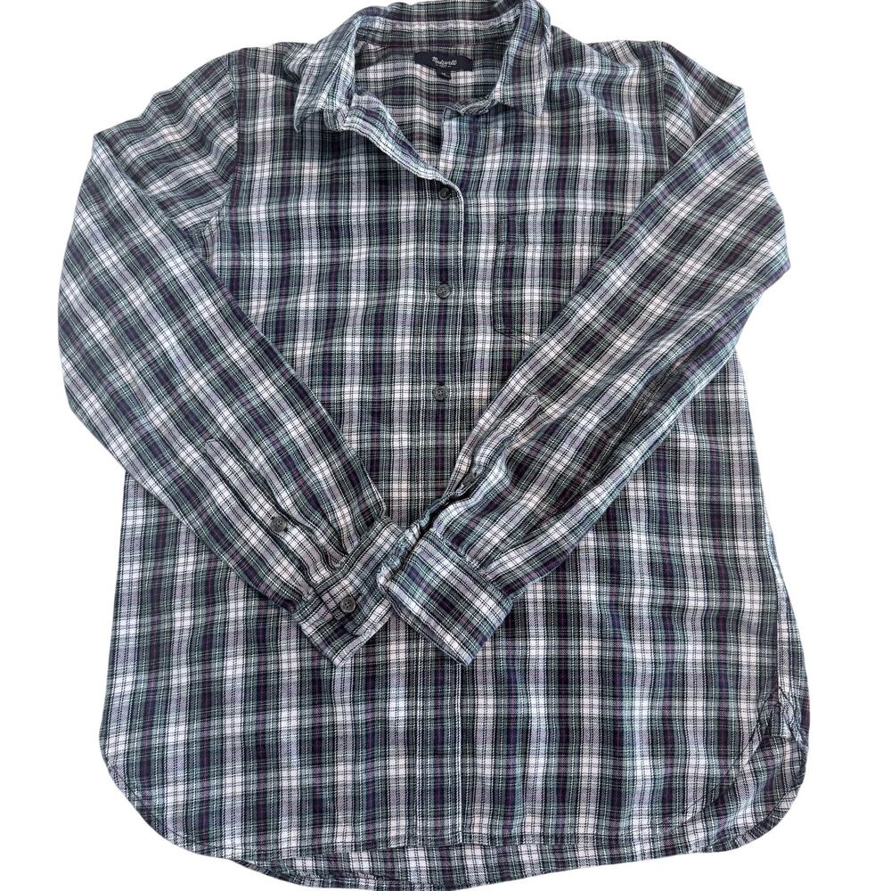 Madewell Women's Plaid Button Down Shirt Size Medium